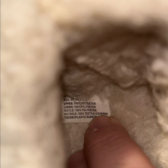 GAA HUU WOOL LOOK Polyester Lined Slippers Size 7/8 Rubber Soles - Picture 15 of 15